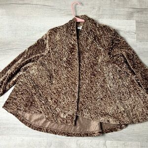 Connected Apparel Textured Brown Women's Cardigan